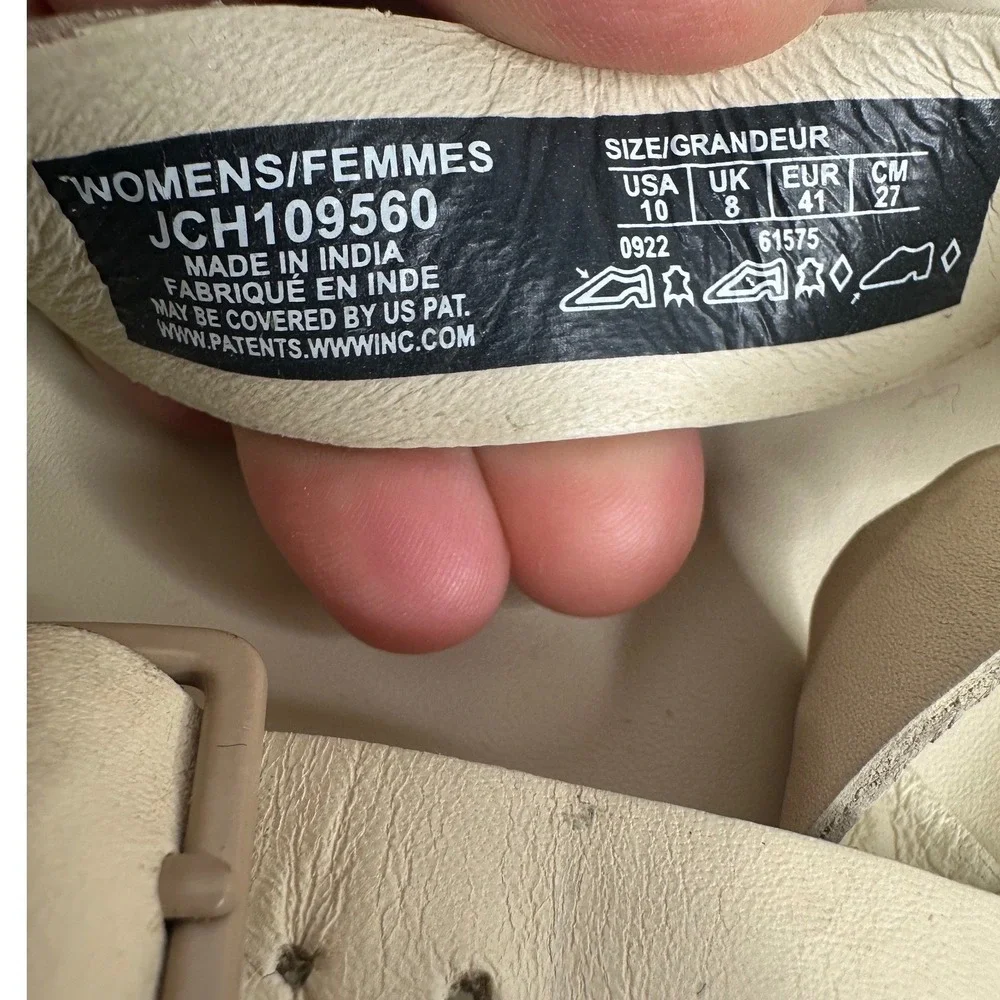 Chacos JCH109560 Cream Platform Leather Strappy Sandals Women's Size 10 Cute